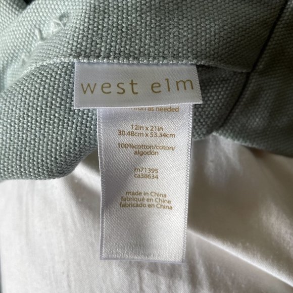 West Elm Bolster Pillow with feather pillow insert. 12" x 21". 100% cotton case - Picture 2 of 6